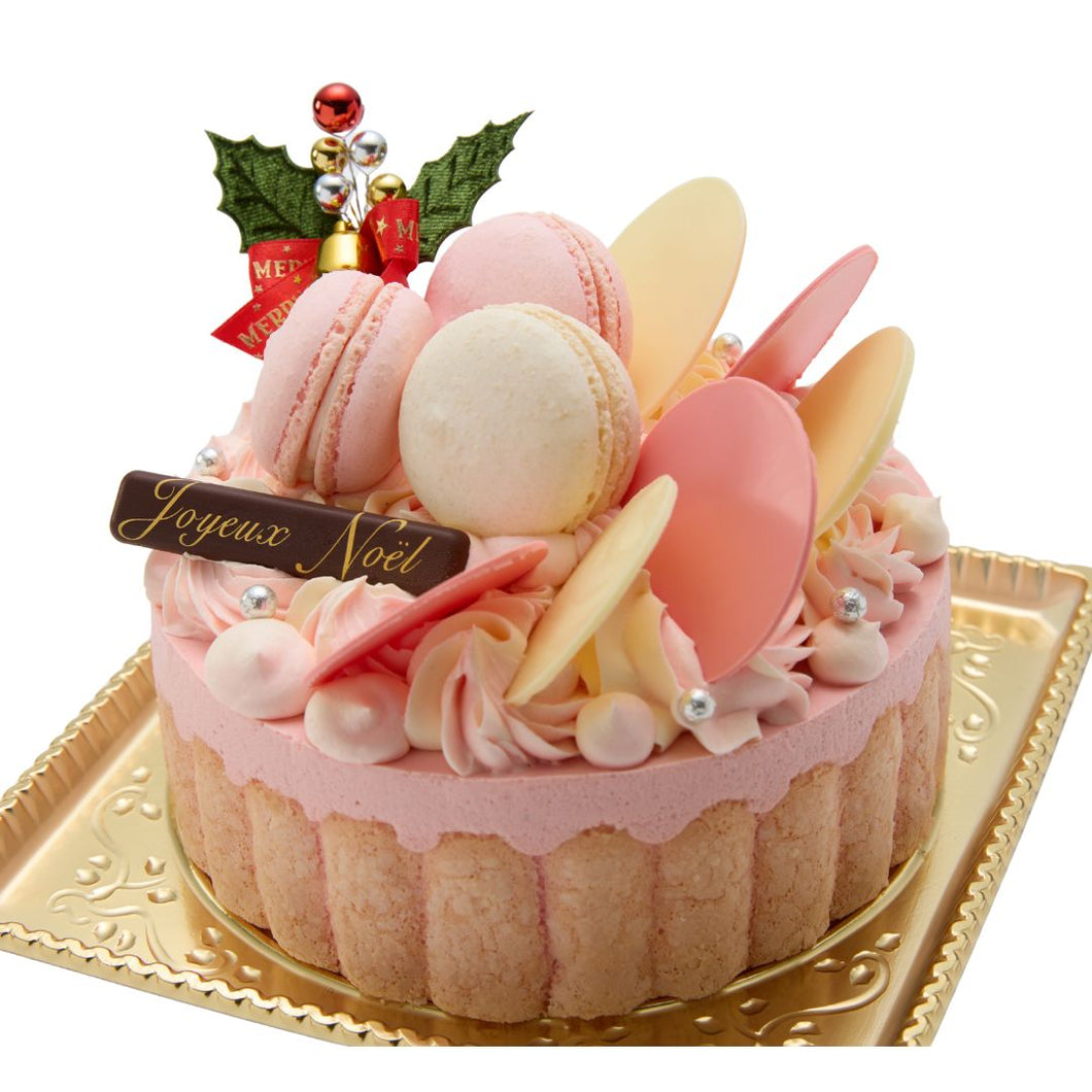 ピンクのダブルチーズケーキ　クリスマスケーキ　●　2025